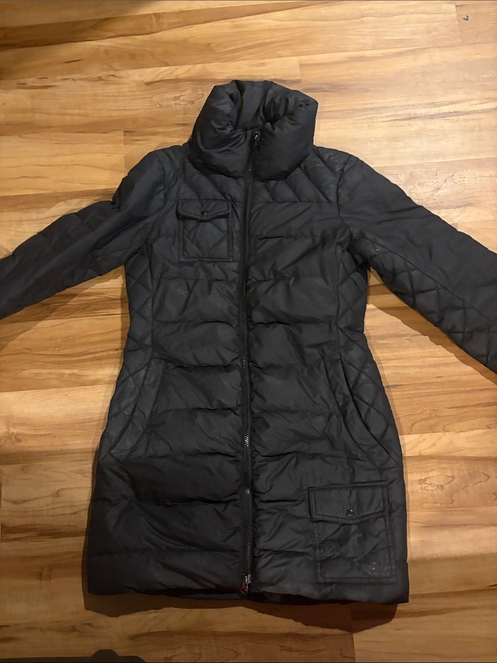 REI Black Puffer Coat - Women's fitted  Long Quilted Jacket